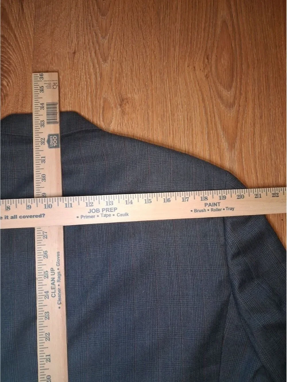 Hart Schaffner Marx 2 PC Suit 44L 38x32 Gray Glen Plaid Wool